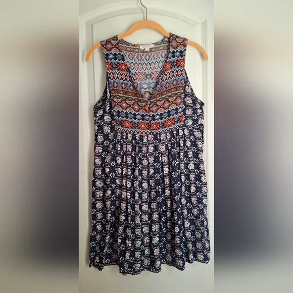 Umgee Dresses & Skirts - Umgee Aztec Print‎ Colorful Sleeveless MiniDress Multicolor Sz S Bohemian Summer